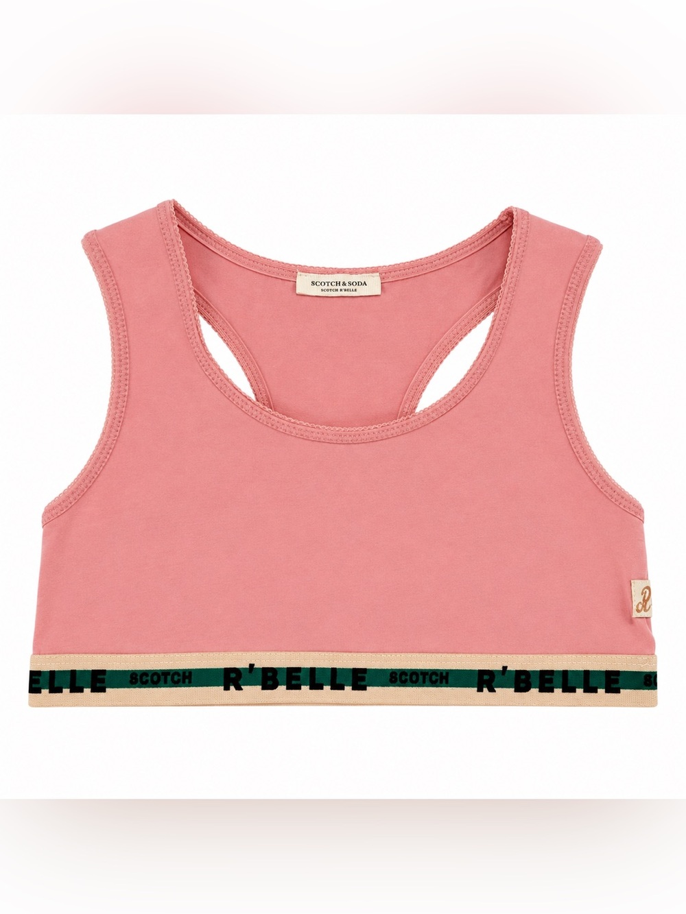 Scotch & Soda Dusty Pink Racerback Bralette with Branded Band